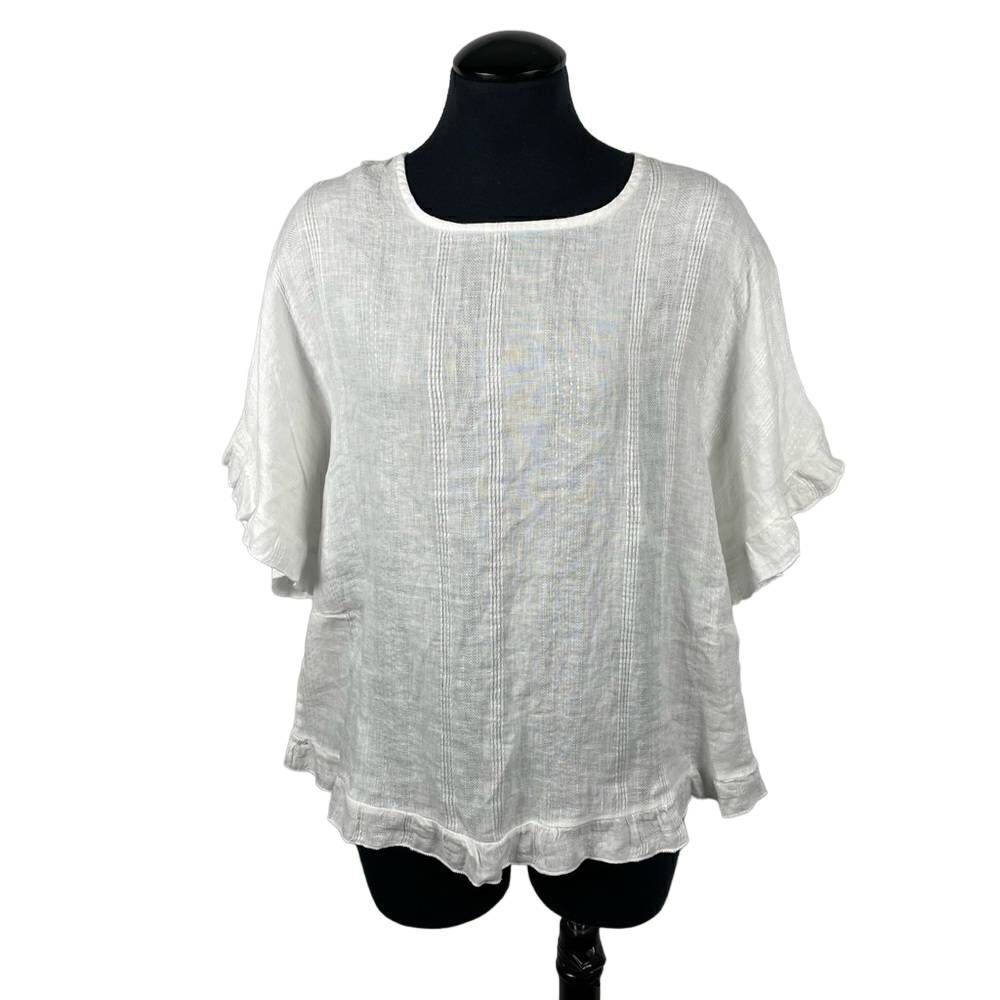 Lina Tomei Italy NWT 100% Linen White Blouse - Women’s S